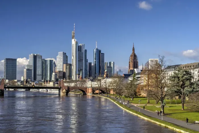 Framed Print : Downtown skyline and river Main, Frankfurt am Main, Hesse, Germany Framed Print : Downtown skyline and river Main, Frankfurt am Main, Hesse, Germany