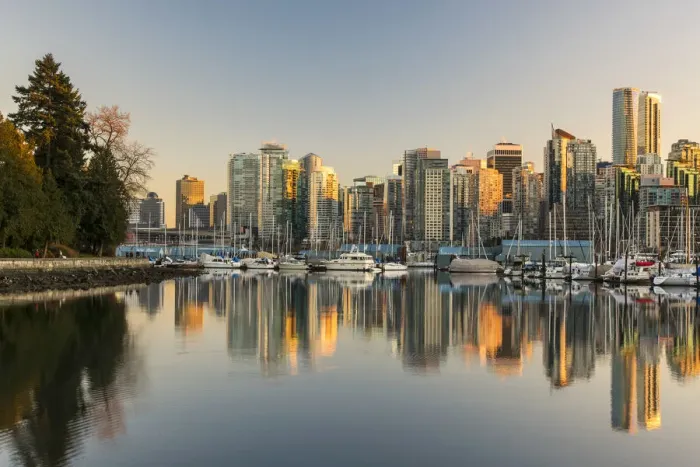 Framed Print : Downtown skyline at sunset, Vancouver, British Columbia, Canada Framed Print : Downtown skyline at sunset, Vancouver, British Columbia, Canada