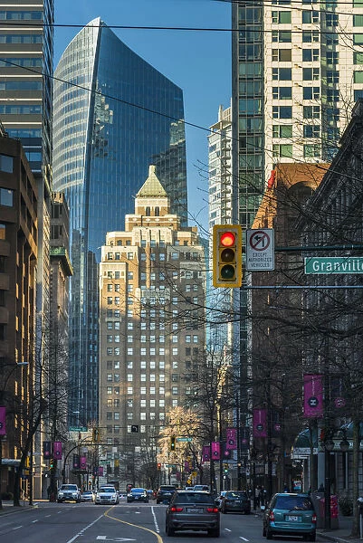 Downtown street in Vancouver, British Columbia, Canada