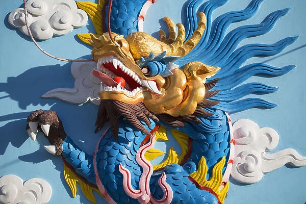 Detail of dragon at An Hoi Temple, Ben Tre, Mekong Delta, Vietnam