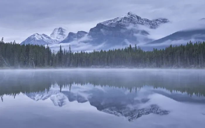 Framed Print : Dramatic Canadian Rockies mountain vista reflected in Herbert Lake, Banff National Park Framed Print : Dramatic Canadian Rockies mountain vista reflected in Herbert Lake, Banff National Park