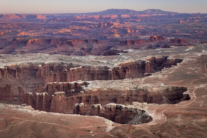 Framed Print : Dramatic canyon terrain at Grand View Point at sunset, Canyonlands National Park, Utah Framed Print : Dramatic canyon terrain at Grand View Point at sunset, Canyonlands National Park, Utah