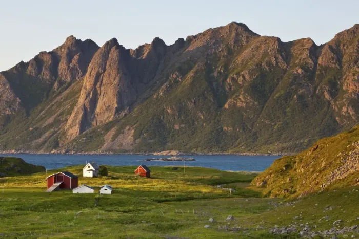 Framed Print : Dramatic coastal landscape near Hovden, Vesteralen District, Nordland, Norway Framed Print : Dramatic coastal landscape near Hovden, Vesteralen District, Nordland, Norway