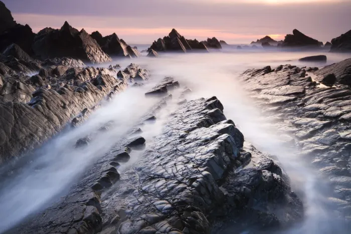 Framed Print : Dramatic coastal scenery at sunset, Hartland Quay, Devon, England. Spring (April) 2010 Framed Print : Dramatic coastal scenery at sunset, Hartland Quay, Devon, England. Spring (April) 2010