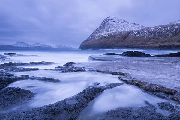 Dramatic coastline of Gjogv on the island of Eysturoy, Faroe Islands, Denmark, Europe