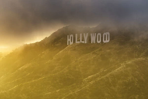 Dramatic Light on Hollywood Sign, Los Angeles California, USA