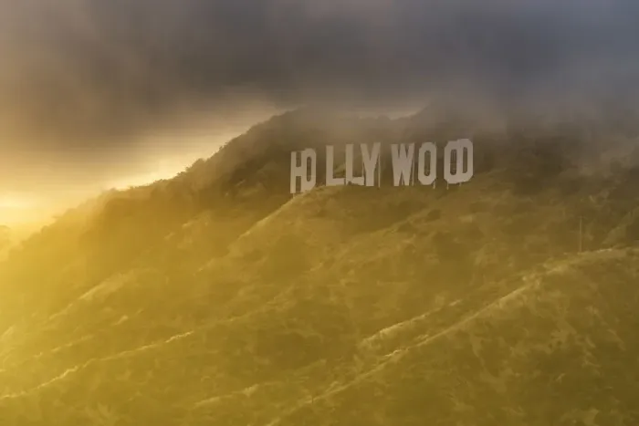 Framed Print : Dramatic Light on Hollywood Sign, Los Angeles California, USA