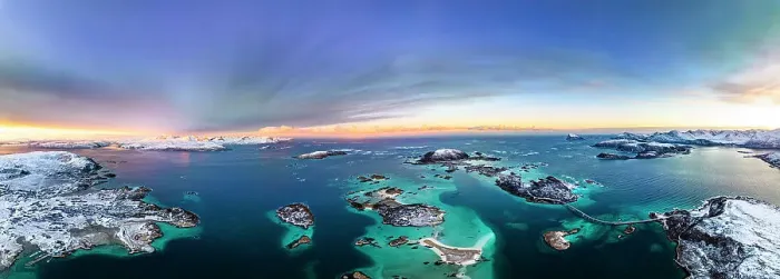 Framed Print : Dramatic sky at dawn over the icy sea and Sommaroy island covered with snow, aerial view, Troms county, Norway Framed Print : Dramatic sky at dawn over the icy sea and Sommaroy island covered with snow, aerial view, Troms county, Norway