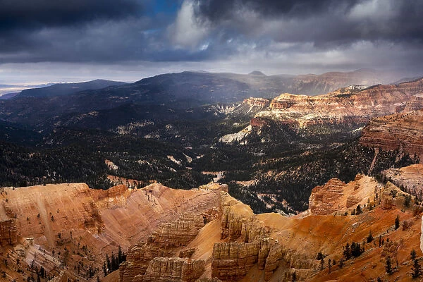 Dramatic weather approaching Point Supreme Overlook, Cedar Breaks National Monument, Utah