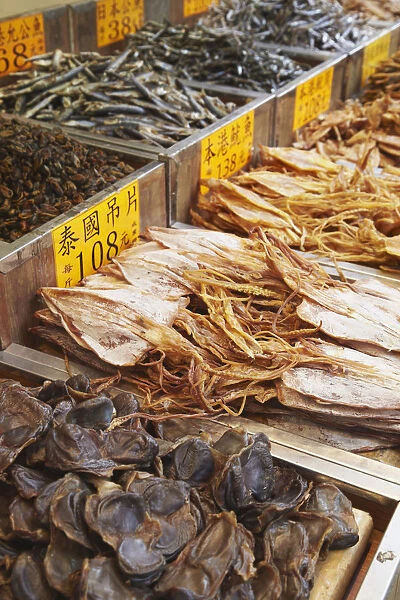 Dried seafood stall, Des Voeux Road West, Sheung Wan, Hong Kong, China