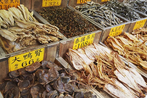 Dried seafood stall, Des Voeux Road West, Sheung Wan, Hong Kong, China
