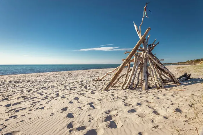 Framed Print : Driftwood tent on Darss West Beach, Mecklenburg-Western Pomerania, Baltic Sea, North Germany, Germany Framed Print : Driftwood tent on Darss West Beach, Mecklenburg-Western Pomerania, Baltic Sea, North Germany, Germany