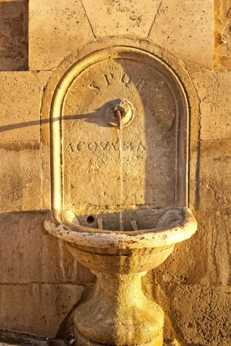 Framed Print : Drinking fountain, Piazza del Campidoglio, Rome, Lazio, Italy, Europe