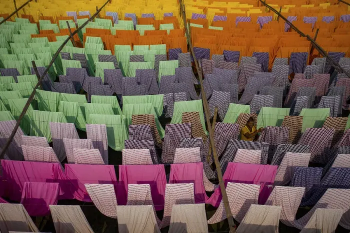 Framed Print : Drying multicolor cloth under sunlight, Narayanganj, Bangladesh Framed Print : Drying multicolor cloth under sunlight, Narayanganj, Bangladesh