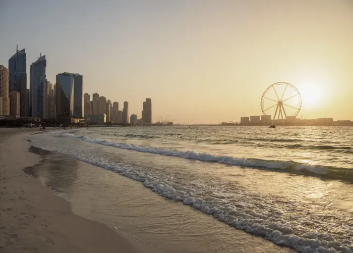 Framed Print : Dubai Marina JBR Beach, Dubai, United Arab Emirates