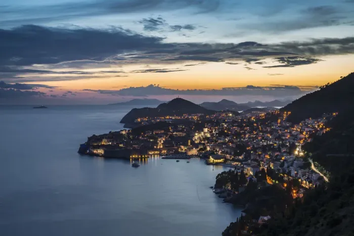 Framed Print : Dubrovnik city at dusk, Dalmatia region, Croatia, Europe Framed Print : Dubrovnik city at dusk, Dalmatia region, Croatia, Europe