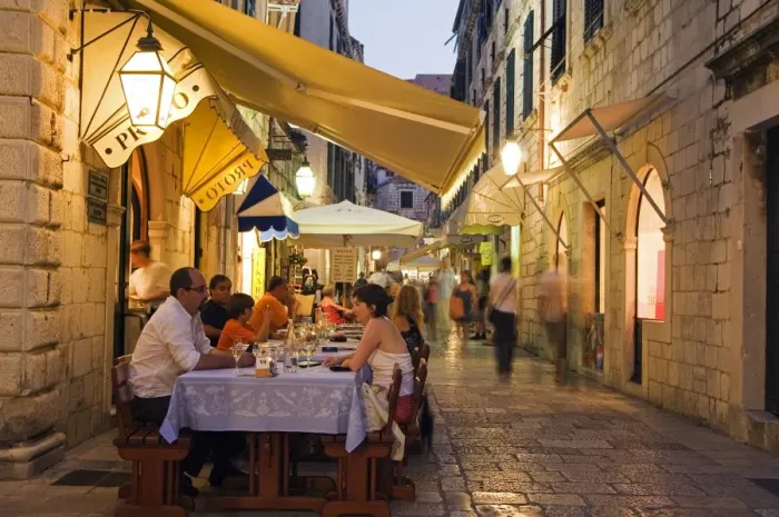 Framed Print : Dubrovnik Unesco World Heritage Old Town Outdoor Dining Framed Print : Dubrovnik Unesco World Heritage Old Town Outdoor Dining