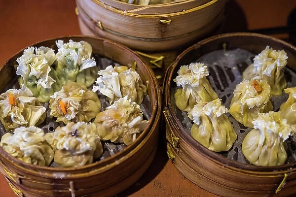 Dumplings in bamboo baskets, Beijing, China