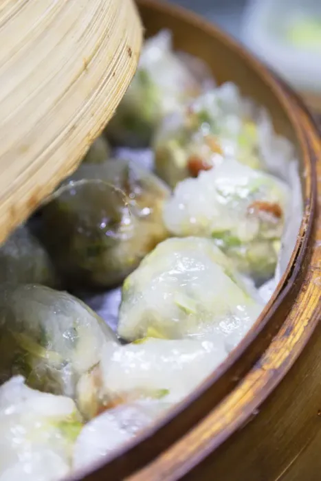 Framed Print : Dumplings at wet market, Wan Chai, Hong Kong Framed Print : Dumplings at wet market, Wan Chai, Hong Kong