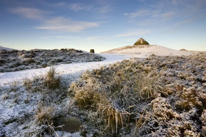 Framed Print : Dunkery Beacon on a snowy winter morning, Dunkery Hill, Exmoor National Park, Somerset