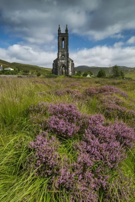 Framed Print : Dunlewey Church & Heather in Poisioned Glen, Dunlewy, County Donegal, Ireland Framed Print : Dunlewey Church & Heather in Poisioned Glen, Dunlewy, County Donegal, Ireland