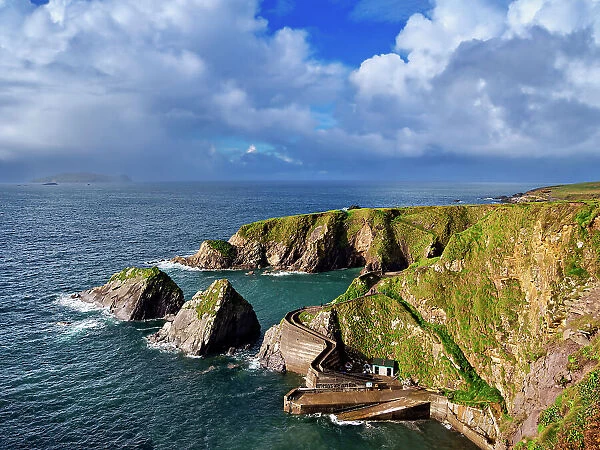 Dunquin Pier, elevated view, Dingle Peninsula, County Kerry, Ireland