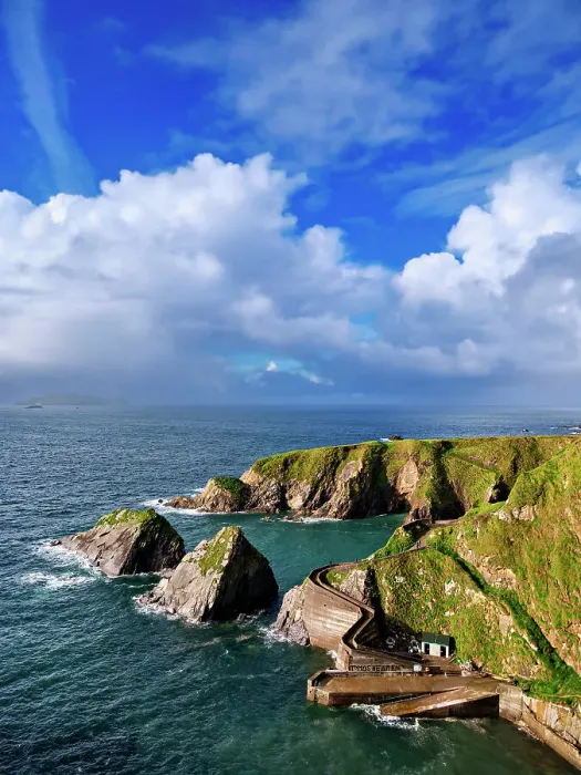 Framed Print : Dunquin Pier, elevated view, Dingle Peninsula, County Kerry, Ireland Framed Print : Dunquin Pier, elevated view, Dingle Peninsula, County Kerry, Ireland