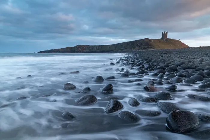 Framed Print : Dunstanburgh Castle from the rocky shores of Embleton Bay, Northumberland, England. Winter (February) 2018 Framed Print : Dunstanburgh Castle from the rocky shores of Embleton Bay, Northumberland, England. Winter (February) 2018