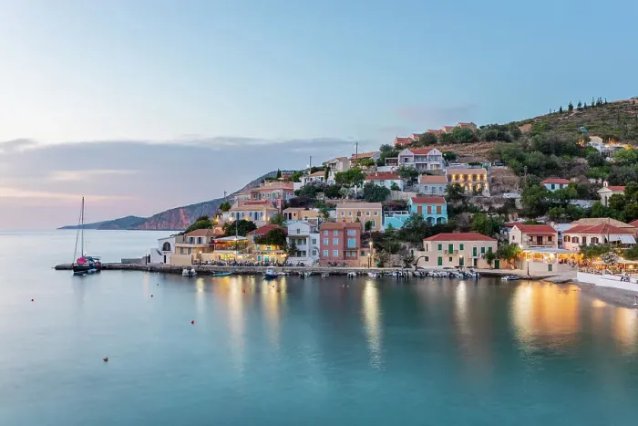 Framed Print : Dusk in Assos, Kefalonia, Ionian Islands, Greece Framed Print : Dusk in Assos, Kefalonia, Ionian Islands, Greece