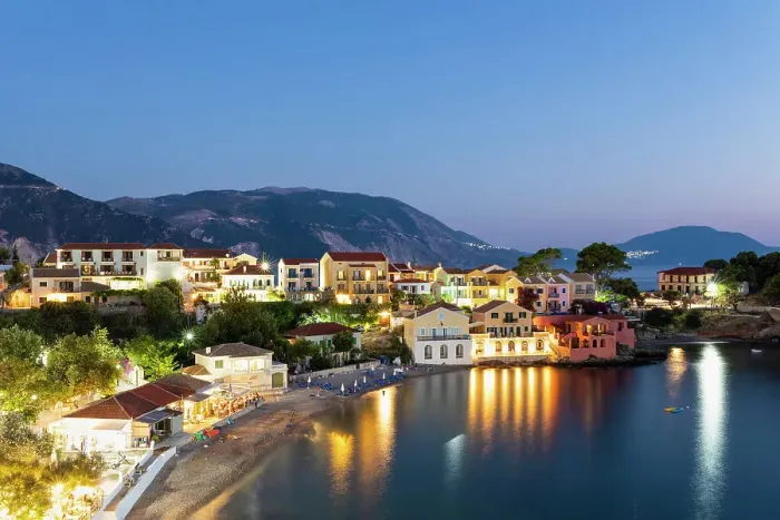 Framed Print : Dusk in Assos, Kefalonia, Ionian Islands, Greece Framed Print : Dusk in Assos, Kefalonia, Ionian Islands, Greece