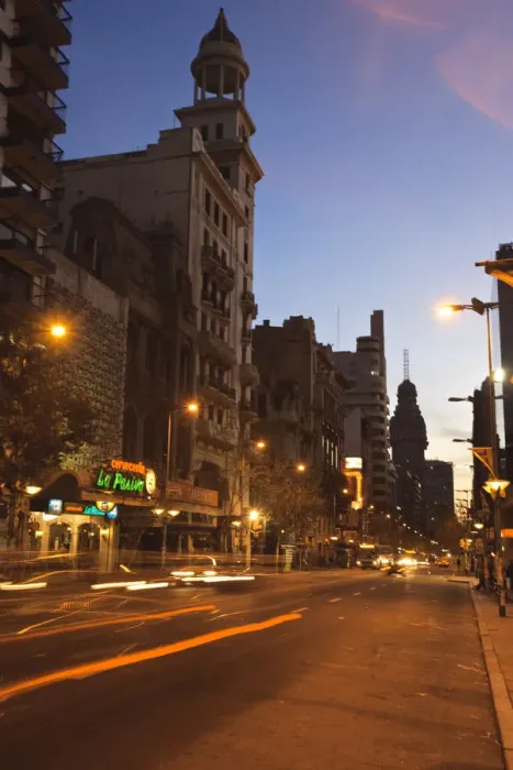 Framed Print : Dusk, Avenue 18th of July, Montevideo, Uruguay Framed Print : Dusk, Avenue 18th of July, Montevideo, Uruguay