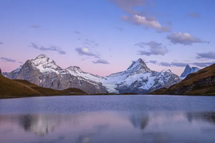 Framed Print : Dusk at Bachalpsee, Grindelwald, Berner Oberland, Switzerland Framed Print : Dusk at Bachalpsee, Grindelwald, Berner Oberland, Switzerland