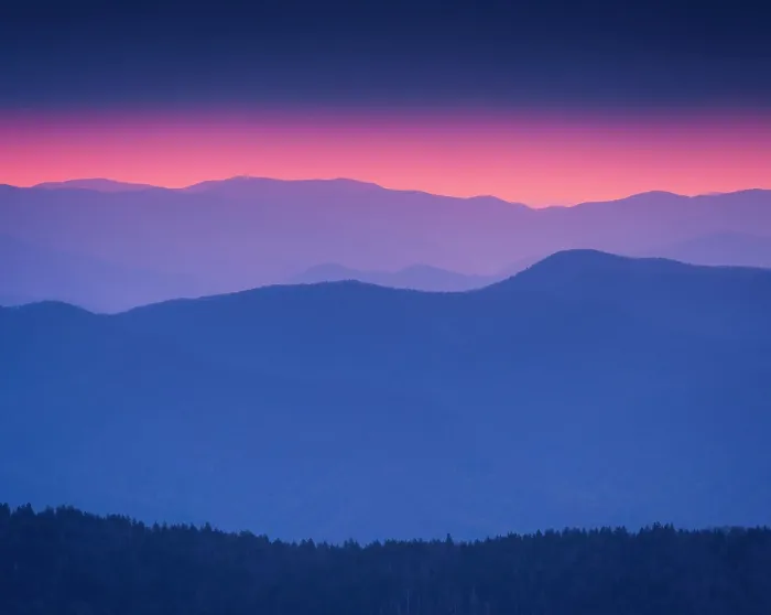 Framed Print : Dusk from Clingman's Dome, Great Smoky Mountains, Tennessee, USA Framed Print : Dusk from Clingman's Dome, Great Smoky Mountains, Tennessee, USA