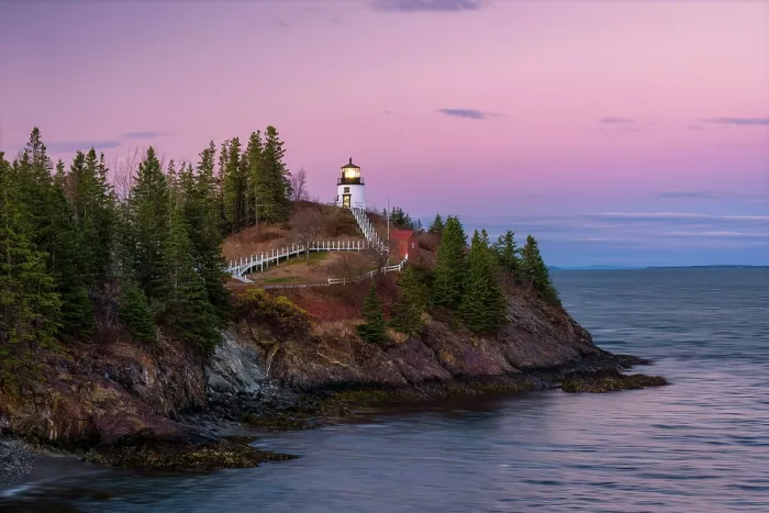 Framed Print : Dusk over Owl's Head Lighthosue, Owl's Head, Maine, USA Framed Print : Dusk over Owl's Head Lighthosue, Owl's Head, Maine, USA