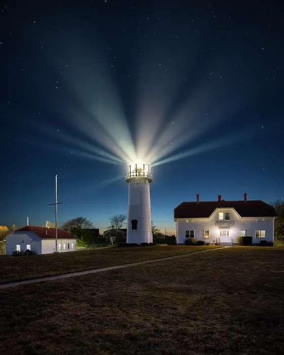 Framed Print : Dusk with rotating beam at Chatham Lighthouse on Cape Cod, Chatham, Massachusetts, USA Framed Print : Dusk with rotating beam at Chatham Lighthouse on Cape Cod, Chatham, Massachusetts, USA