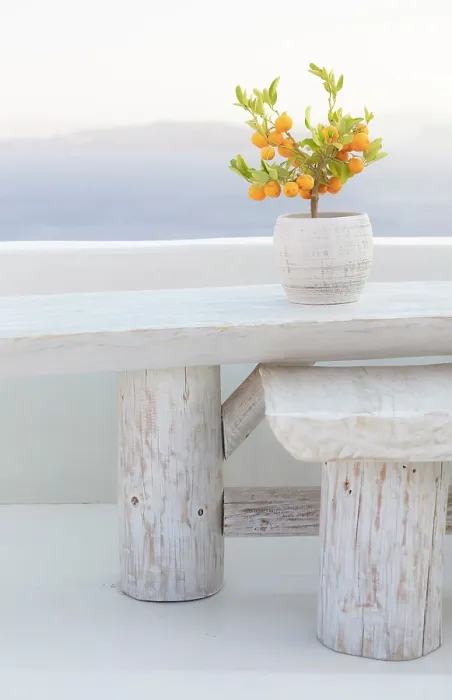 Framed Print : Dwarf orange plant on whitewashed table with caldera view behind, Oia, Santorini, Cyclades Islands, Greece, Europe Framed Print : Dwarf orange plant on whitewashed table with caldera view behind, Oia, Santorini, Cyclades Islands, Greece, Europe