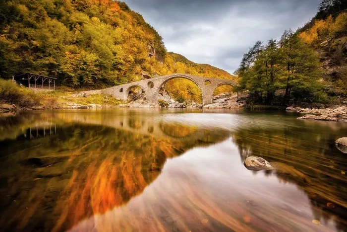 Framed Print : Dyavolski most (Devil's Bridge) over the Arda River, Rhodope Mountains, Bulgaria Framed Print : Dyavolski most (Devil's Bridge) over the Arda River, Rhodope Mountains, Bulgaria