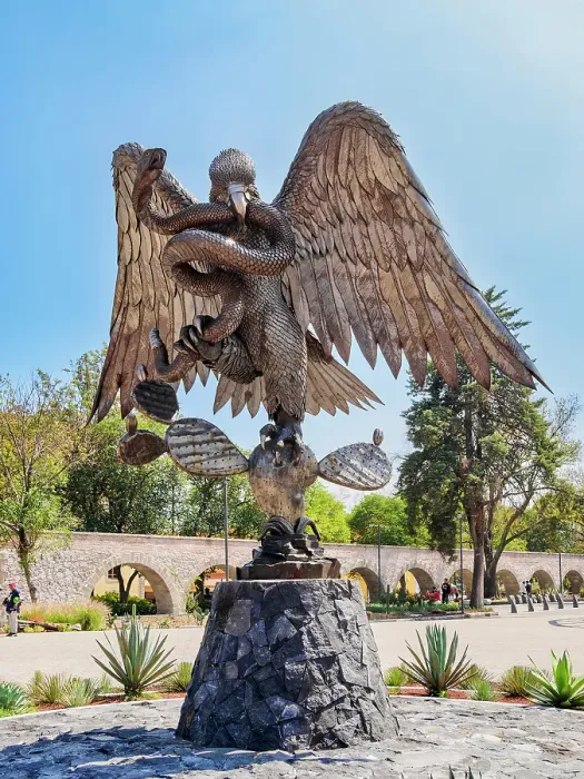 Framed Print : An eagle devouring a snake sculpture, Glorieta de la Lealtad, Bosque de Chapultepec Park, Mexico City, Mexico