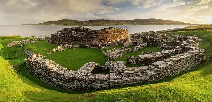 Framed Print : Early morning sunshine at the Iron Age Broch of Gurness on Mainland Orkney, Scotland. Autumn (October) 2022 Framed Print : Early morning sunshine at the Iron Age Broch of Gurness on Mainland Orkney, Scotland. Autumn (October) 2022