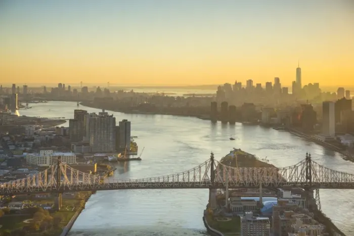 Framed Print : East River and Queensboro Bridge, Manhattan, New York City, New York, USA