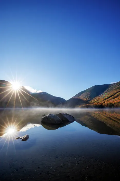 Framed Print : Echo Lake, Franconia, New Hampshire, New England, USA