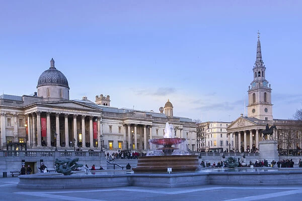 The Edwin Lutyens fountain, National Gallery and St