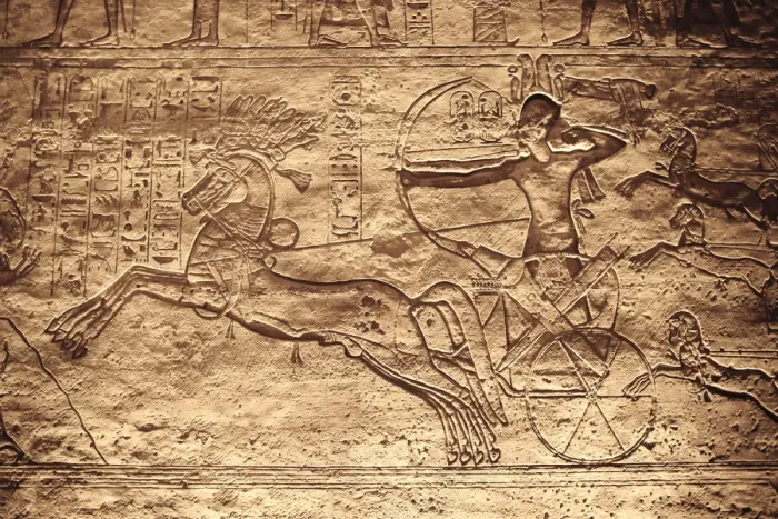 Framed Print : Egypt, Abu Simbel, Statues and Temple of Ramses II, main chamber, reliefs Framed Print : Egypt, Abu Simbel, Statues and Temple of Ramses II, main chamber, reliefs