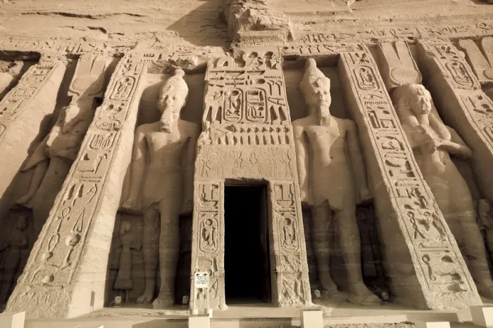 Framed Print : Egypt, Abu Simbel, Temple of Nefertari and Hathor