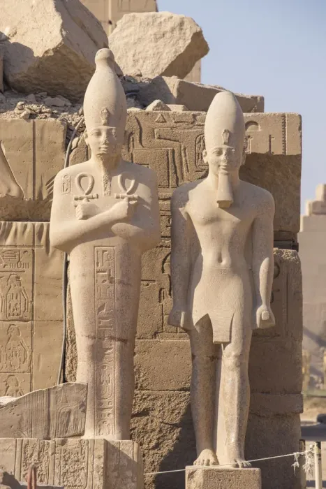 Framed Print : Egypt, Luxor, Karnak Temple, Colossi in Temple of Amun