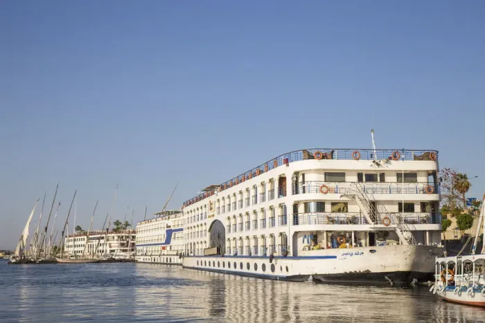 Framed Print : Egypt, Luxor, Nile Rive cruise boats Framed Print : Egypt, Luxor, Nile Rive cruise boats