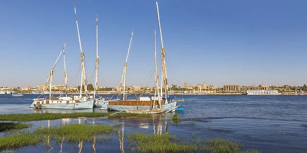 Egypt, Luxor, River Nile and Luxor temple