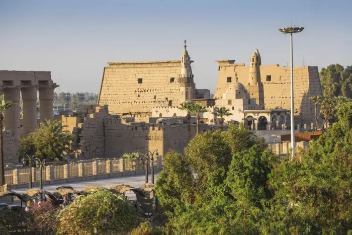 Framed Print : Egypt, Luxor, View of Luxor Temple and The ancient mosque of Abu Al Haggag Framed Print : Egypt, Luxor, View of Luxor Temple and The ancient mosque of Abu Al Haggag