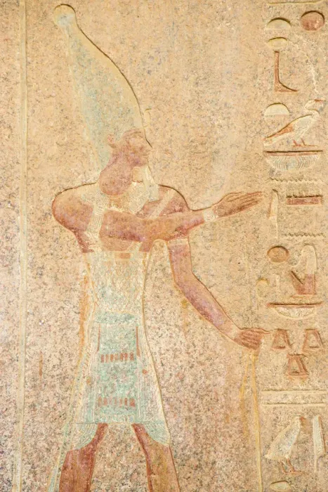 Framed Print : Egypt, Luxor, West Bank, Deir Al Bahri, Reliefs in the Lower chapel of Anubis Framed Print : Egypt, Luxor, West Bank, Deir Al Bahri, Reliefs in the Lower chapel of Anubis