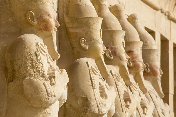 Egypt, Luxor, West Bank, Deir Al Bahri, Temple of Hatshepsut also known as Djeser-Djeseru